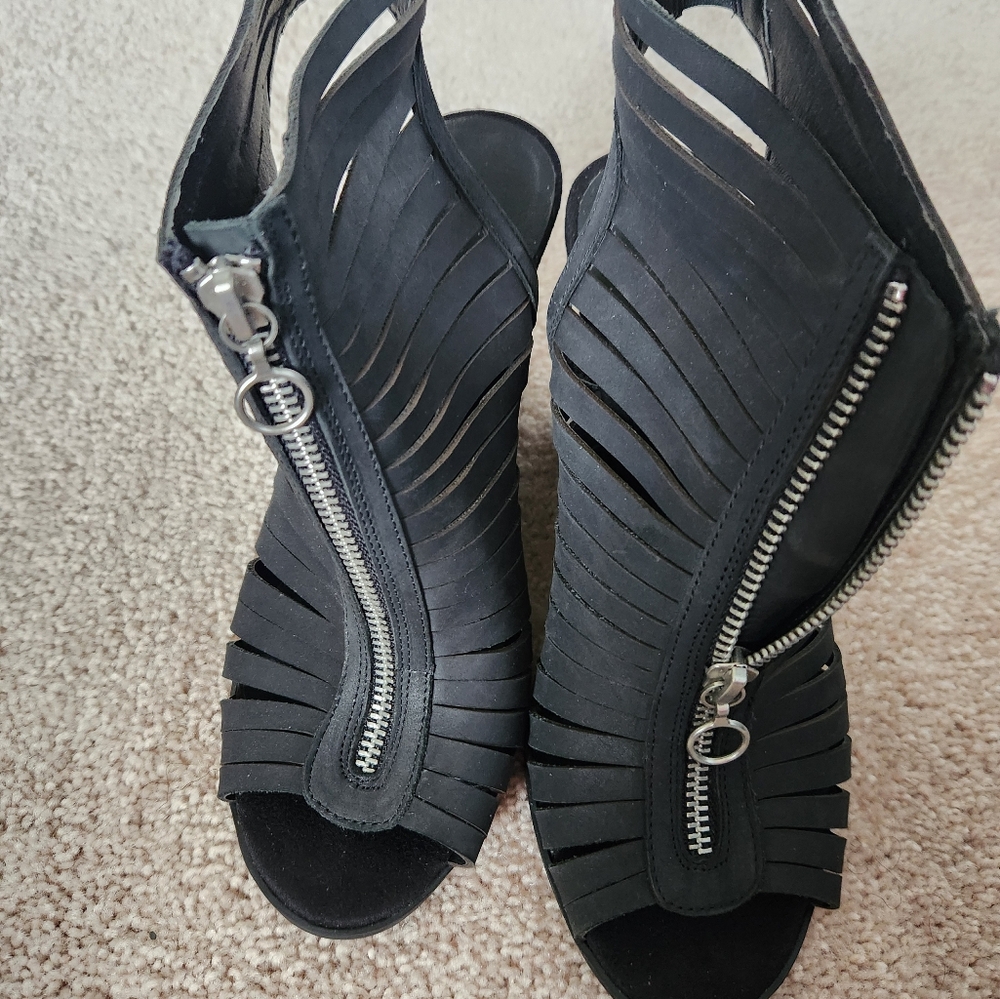 Womens New Leather Black Booties